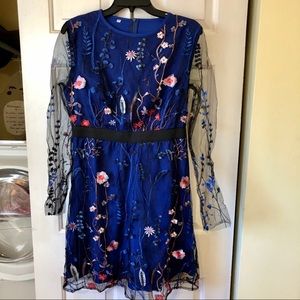 Floral lace long sleeve dress